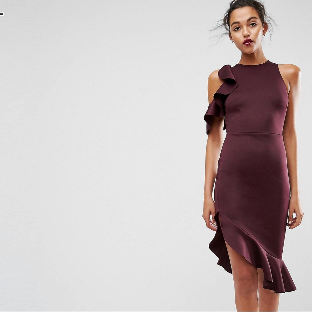 NWT wine midi dress